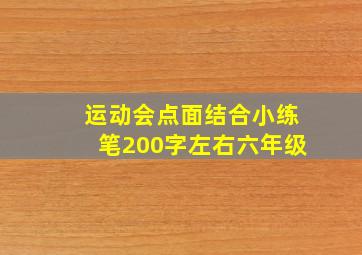 运动会点面结合小练笔200字左右六年级