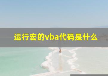 运行宏的vba代码是什么