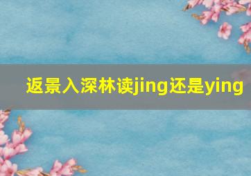 返景入深林读jing还是ying