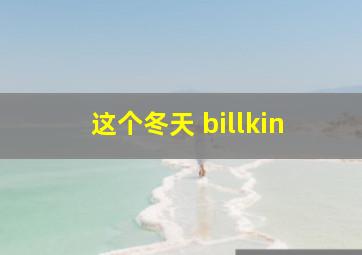 这个冬天 billkin