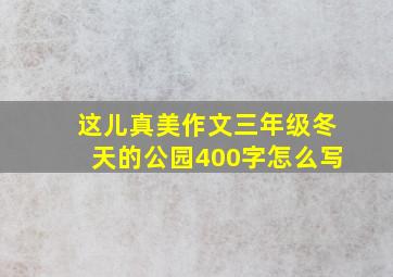 这儿真美作文三年级冬天的公园400字怎么写