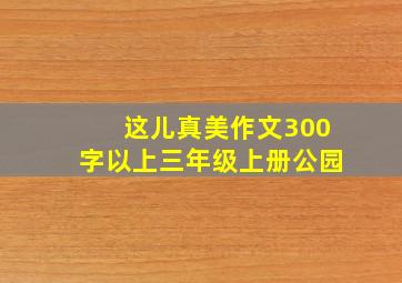 这儿真美作文300字以上三年级上册公园