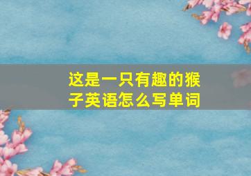 这是一只有趣的猴子英语怎么写单词