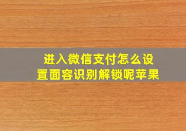 进入微信支付怎么设置面容识别解锁呢苹果