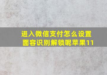 进入微信支付怎么设置面容识别解锁呢苹果11