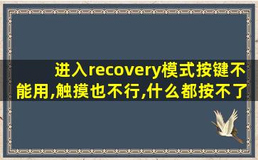 进入recovery模式按键不能用,触摸也不行,什么都按不了