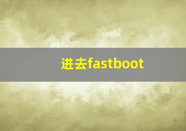 进去fastboot