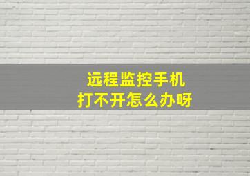 远程监控手机打不开怎么办呀