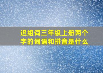 迟组词三年级上册两个字的词语和拼音是什么