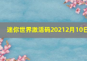 迷你世界激活码20212月10日