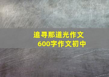 追寻那道光作文600字作文初中