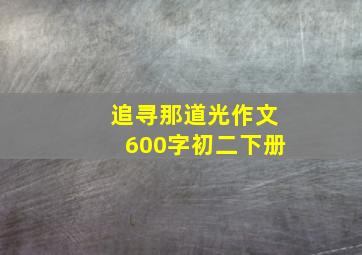 追寻那道光作文600字初二下册