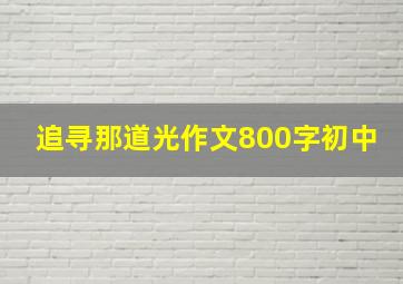 追寻那道光作文800字初中