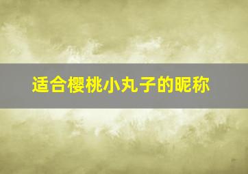 适合樱桃小丸子的昵称