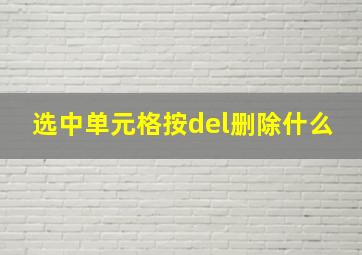 选中单元格按del删除什么