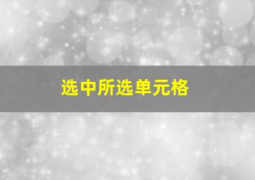 选中所选单元格