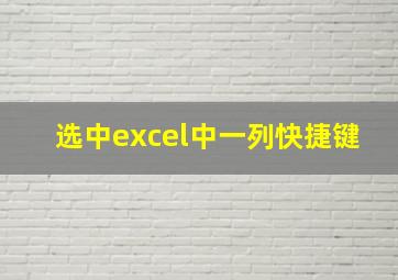 选中excel中一列快捷键