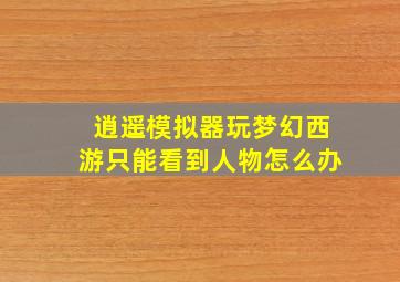 逍遥模拟器玩梦幻西游只能看到人物怎么办