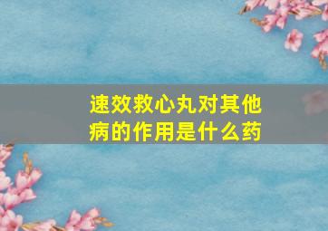 速效救心丸对其他病的作用是什么药