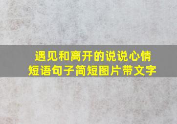 遇见和离开的说说心情短语句子简短图片带文字