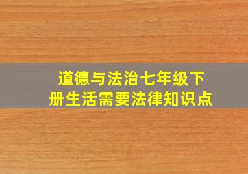 道德与法治七年级下册生活需要法律知识点