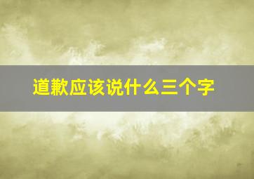 道歉应该说什么三个字