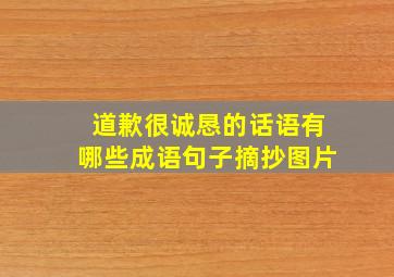 道歉很诚恳的话语有哪些成语句子摘抄图片