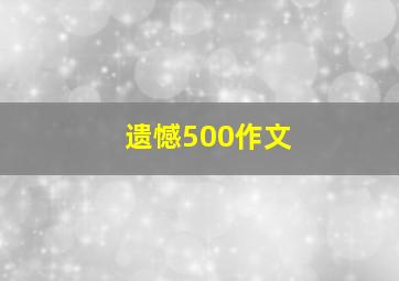 遗憾500作文