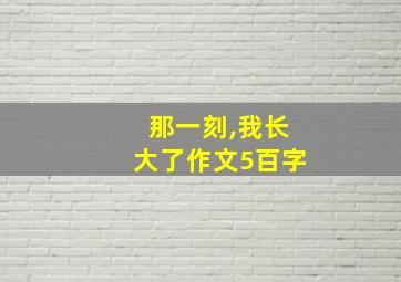 那一刻,我长大了作文5百字