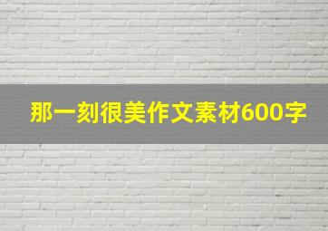 那一刻很美作文素材600字