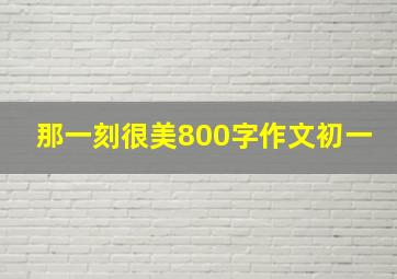 那一刻很美800字作文初一