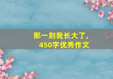 那一刻我长大了,450字优秀作文