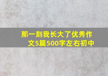 那一刻我长大了优秀作文5篇500字左右初中