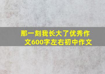 那一刻我长大了优秀作文600字左右初中作文