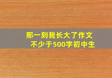 那一刻我长大了作文不少于500字初中生