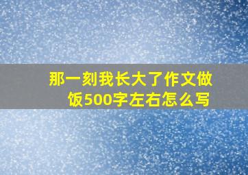 那一刻我长大了作文做饭500字左右怎么写