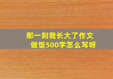 那一刻我长大了作文做饭500字怎么写呀