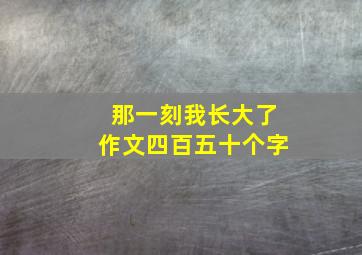 那一刻我长大了作文四百五十个字