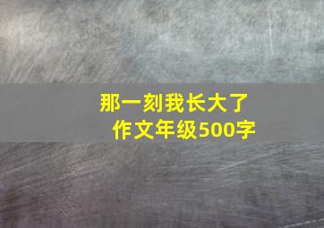 那一刻我长大了作文年级500字