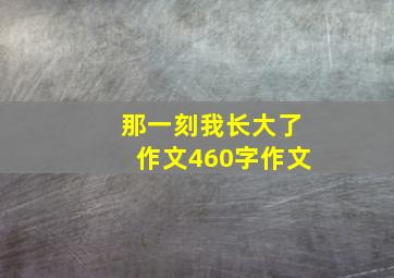 那一刻我长大了作文460字作文