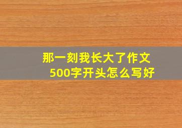 那一刻我长大了作文500字开头怎么写好