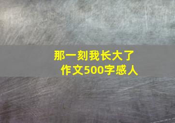 那一刻我长大了作文500字感人