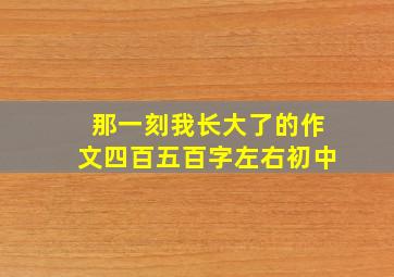 那一刻我长大了的作文四百五百字左右初中