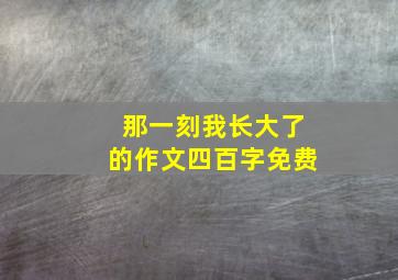 那一刻我长大了的作文四百字免费