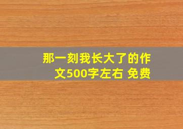 那一刻我长大了的作文500字左右 免费