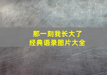 那一刻我长大了经典语录图片大全