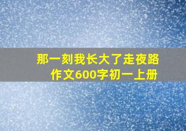 那一刻我长大了走夜路作文600字初一上册