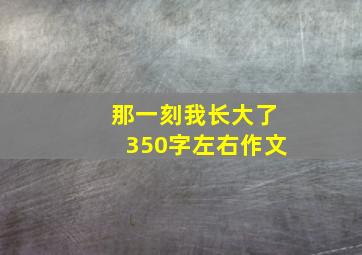 那一刻我长大了350字左右作文