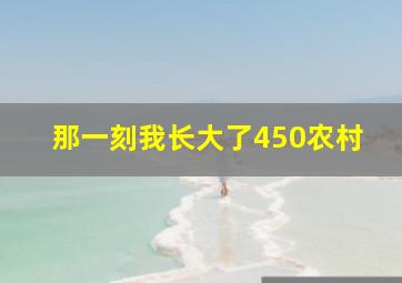 那一刻我长大了450农村