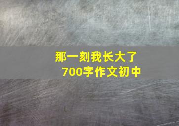 那一刻我长大了700字作文初中